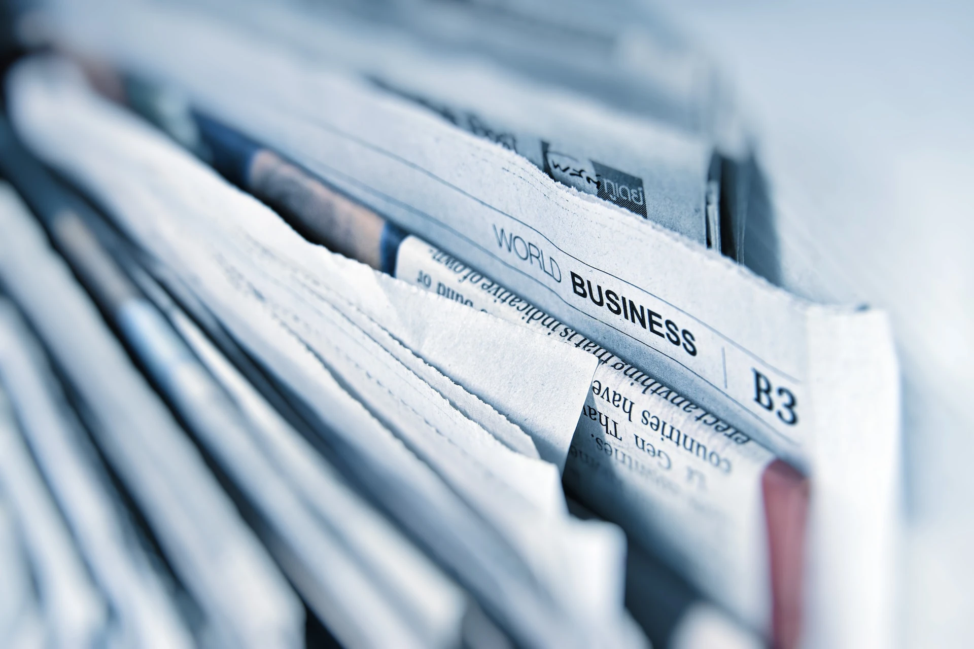 newspapers on a white background