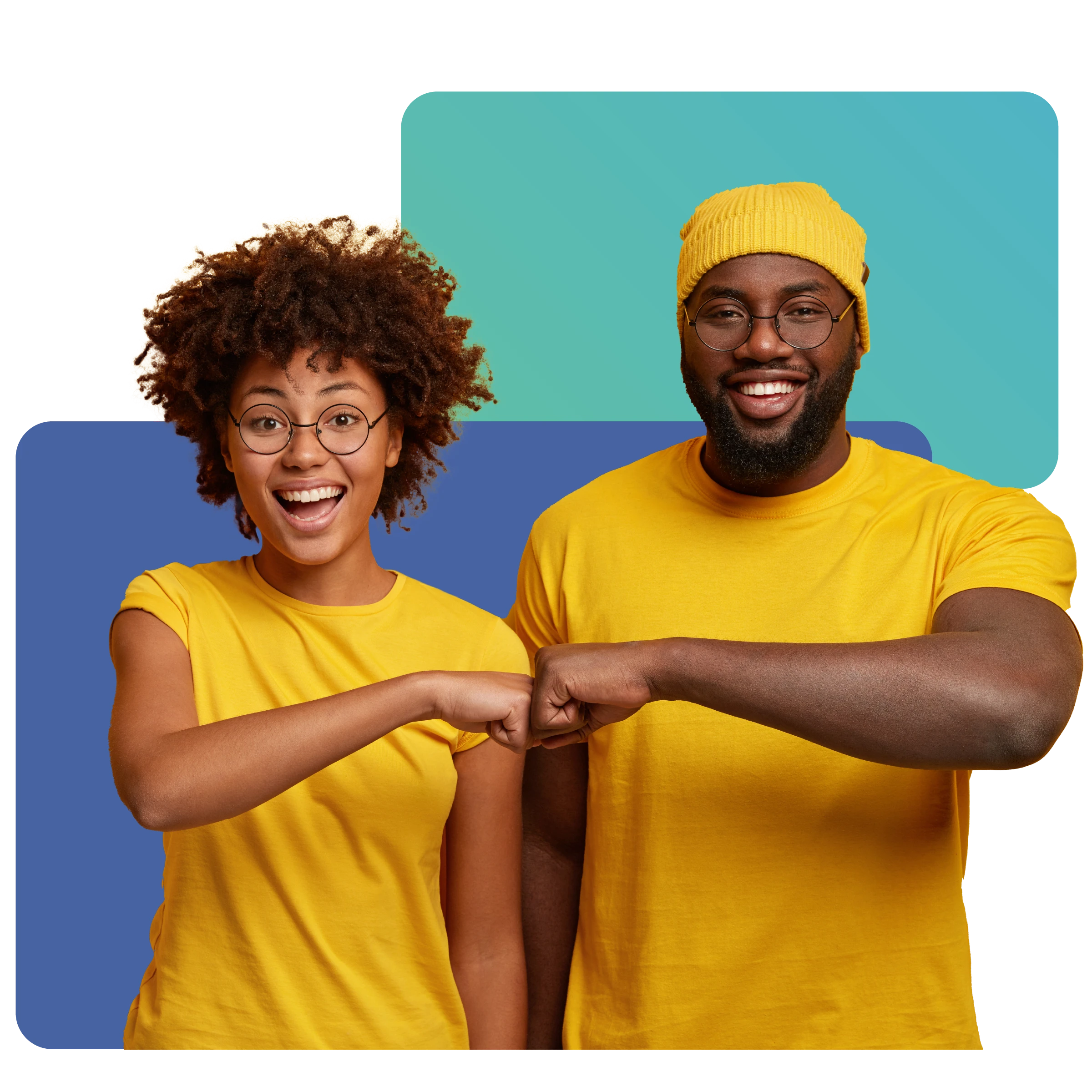 Two people fist bumping after being approved for their mortgage